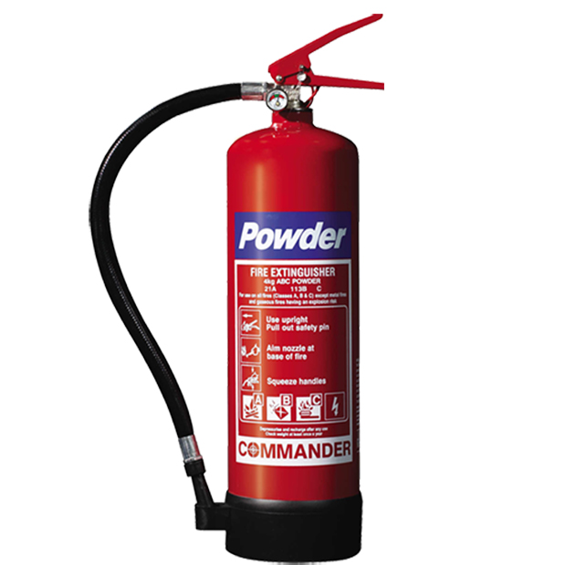 5 x 4kg ABC Dry Powder Fire Extinguishers With Brackets - Commander